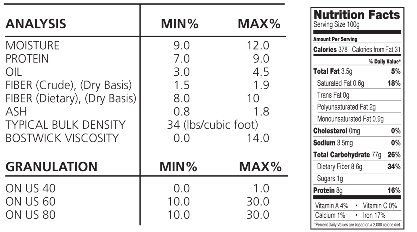 YCM 315 Whole Grain Yellow Corn Flour