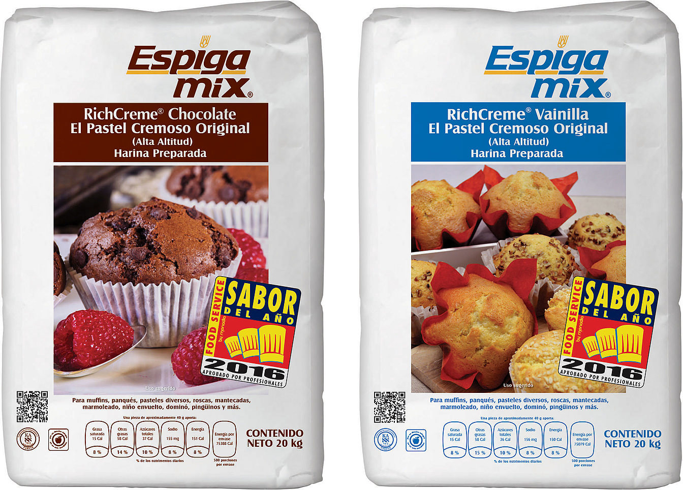 Pastel RichCreme Mix en chocolate y vainilla.